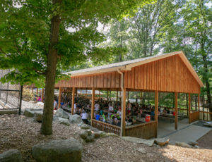 an outside view of the lunch hall